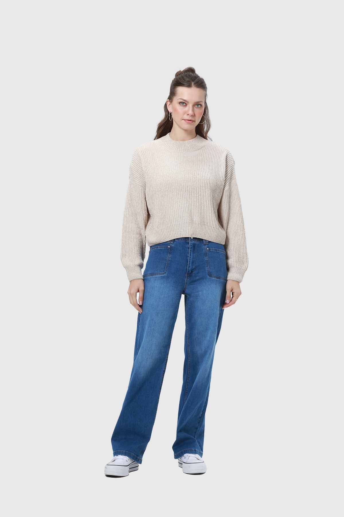 Sweater Mujer Chenille Beige