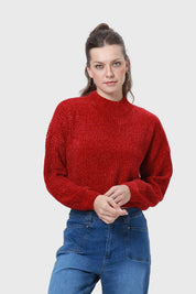 Sweater Mujer Chenille Rojo