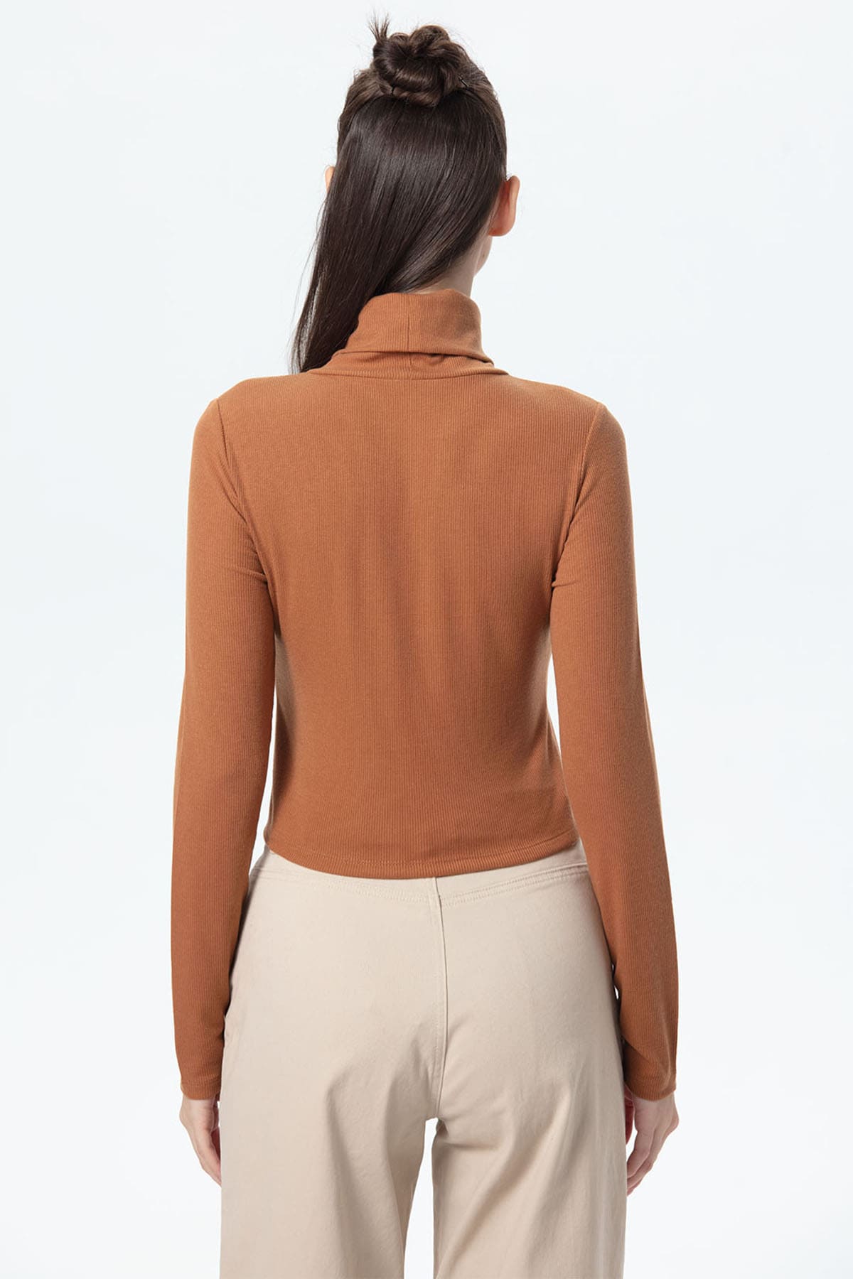 Polera Mujer Rib Café