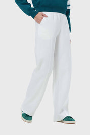 Pantalón Buzo Mujer Wide Leg Básico Crudo