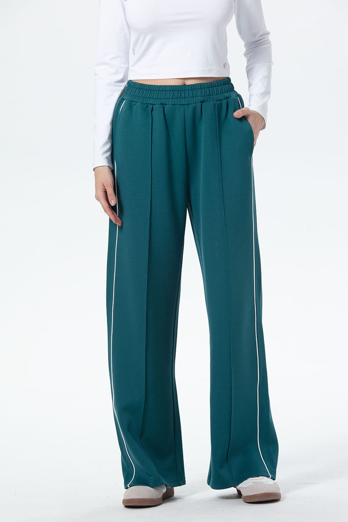 Pantalón Buzo Mujer Brillante Verde
