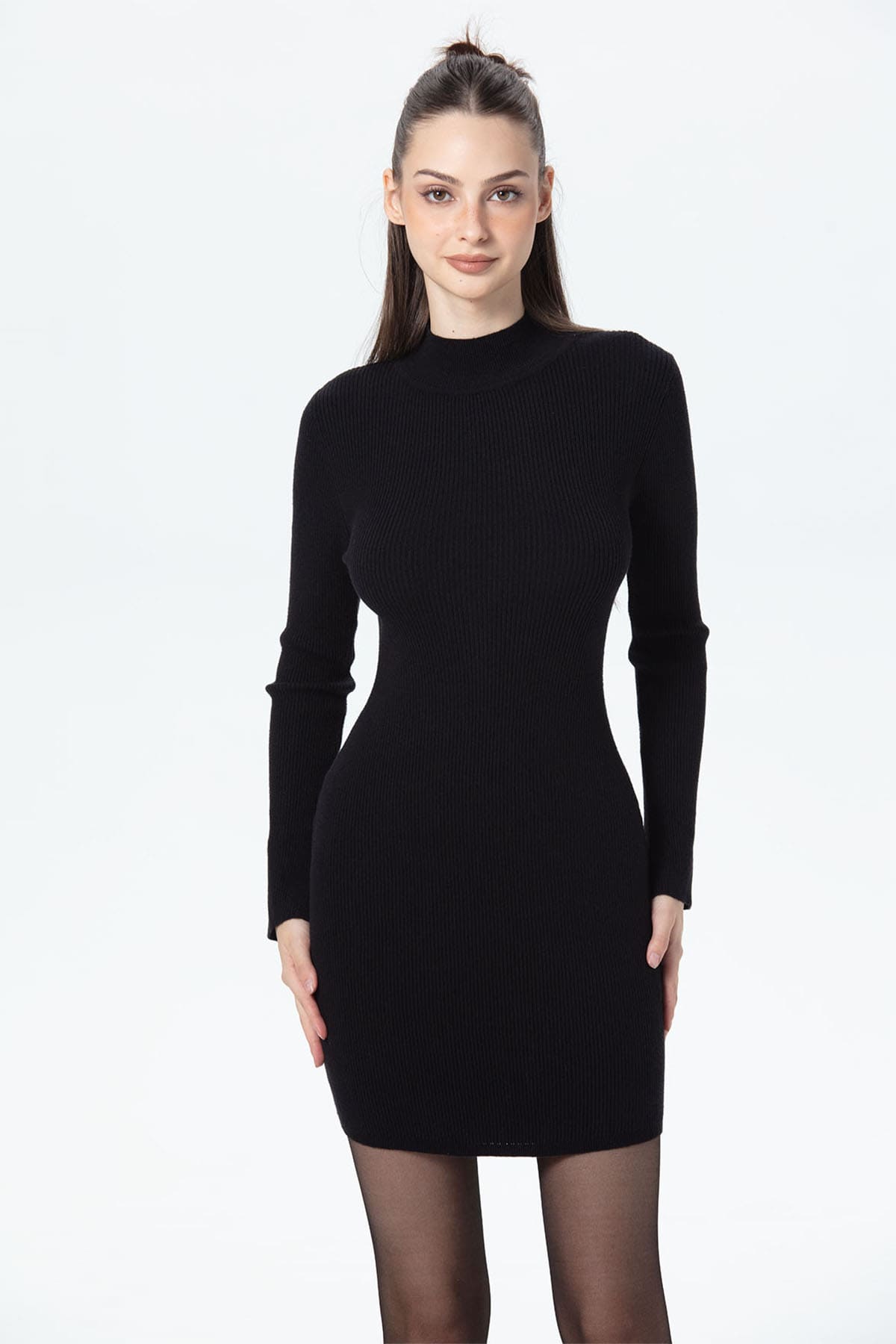 Vestido Mujer Tejido Negro