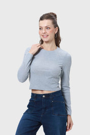 Polera Mujer Rib Gris