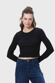 Polera Mujer Rib Negro