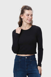 Polera Mujer Rib Negro