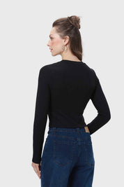 Polera Mujer Rib Negro