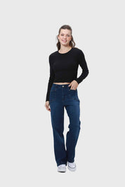 Polera Mujer Rib Negro