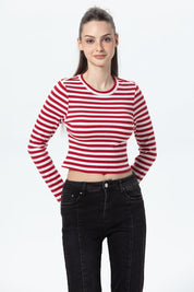 Polera Mujer Rib Rojo