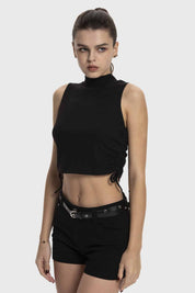 Polera Mujer Amarras Costados Negro