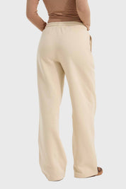 Pantalón Mujer Doble Pretina Beige