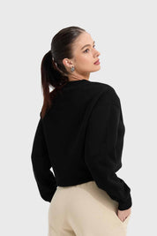 Polerón Mujer Crop Negro Negro / L