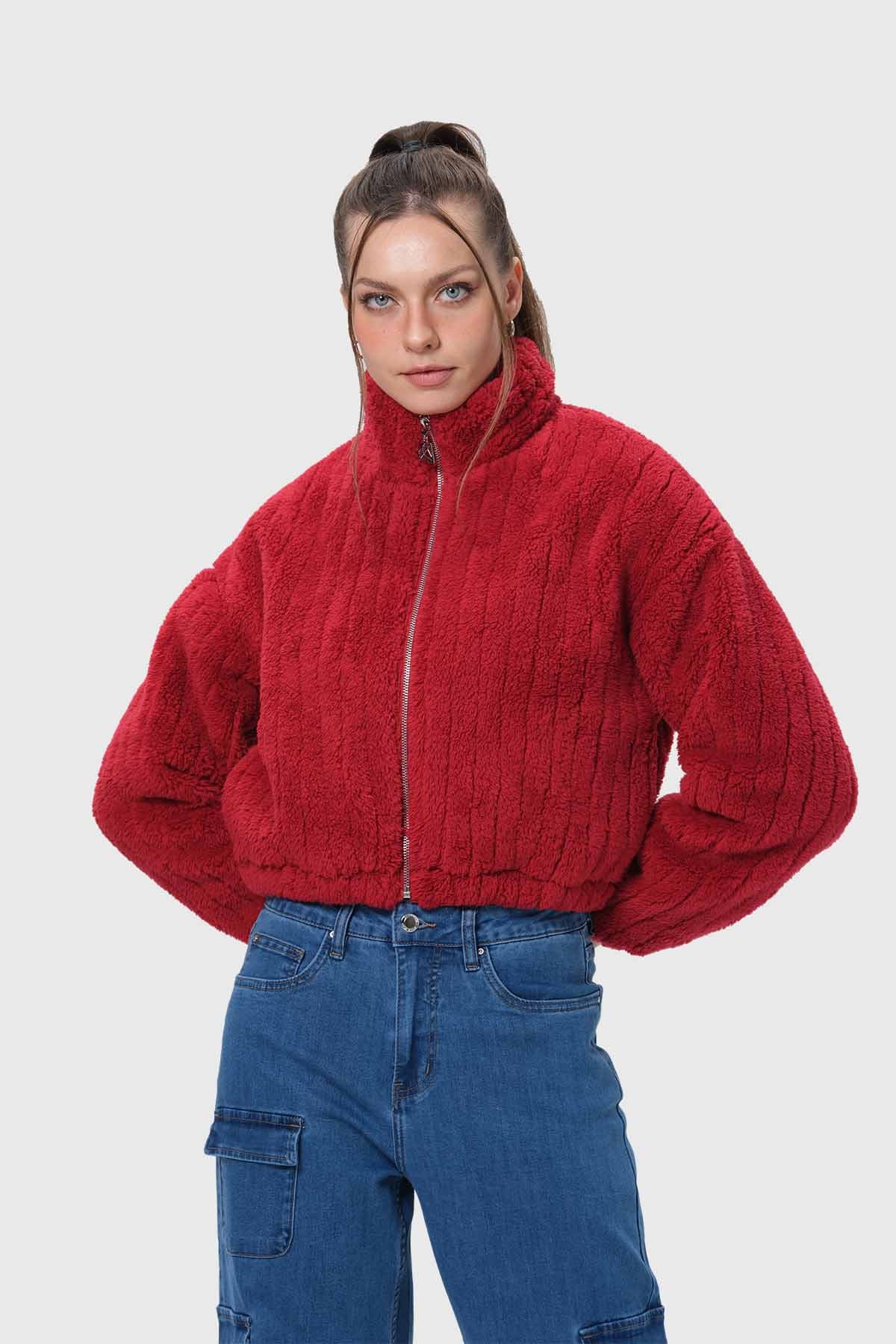 Chaqueta Mujer Tipo Polar Rojo