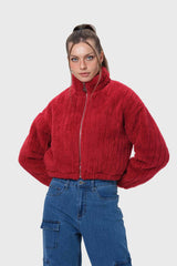 Chaqueta Mujer Tipo Polar Rojo