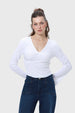 Polera Mujer Detalle Encaje Blanco