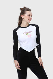Polera Mujer Bicolor Recogido Negro