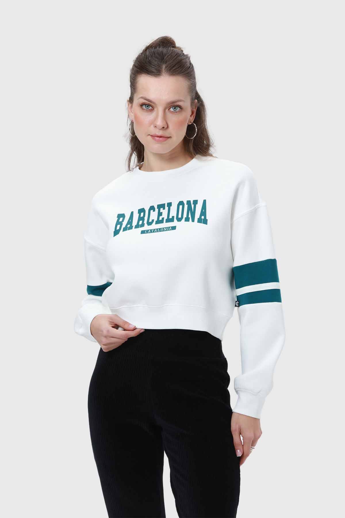 Polerón Mujer Crop Crudo