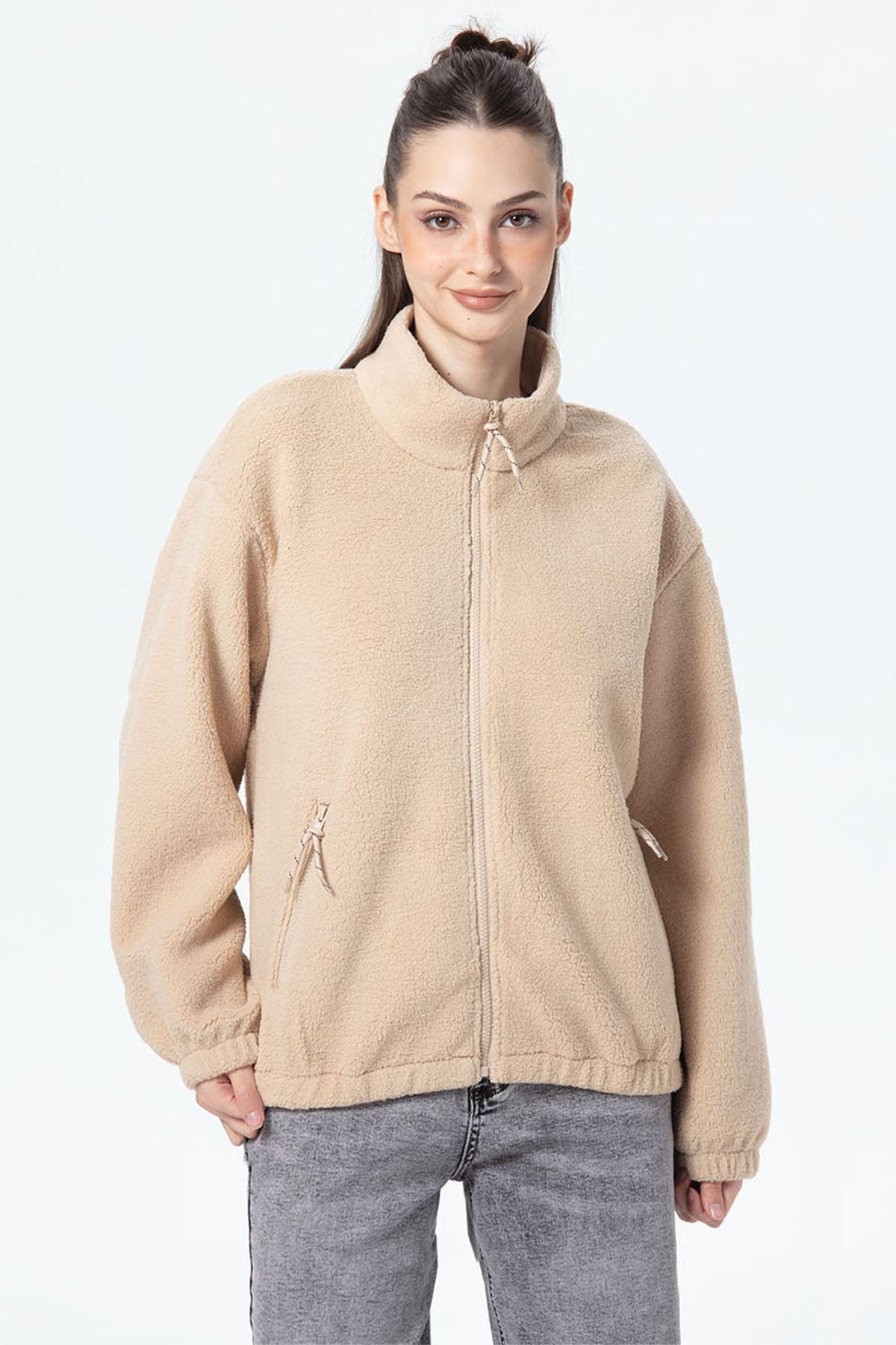 Polar Mujer Corderito Beige