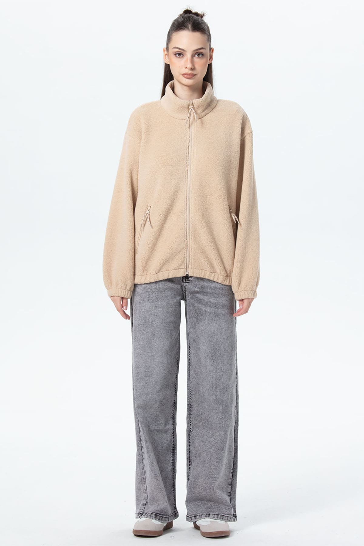 Polar Mujer Corderito Beige