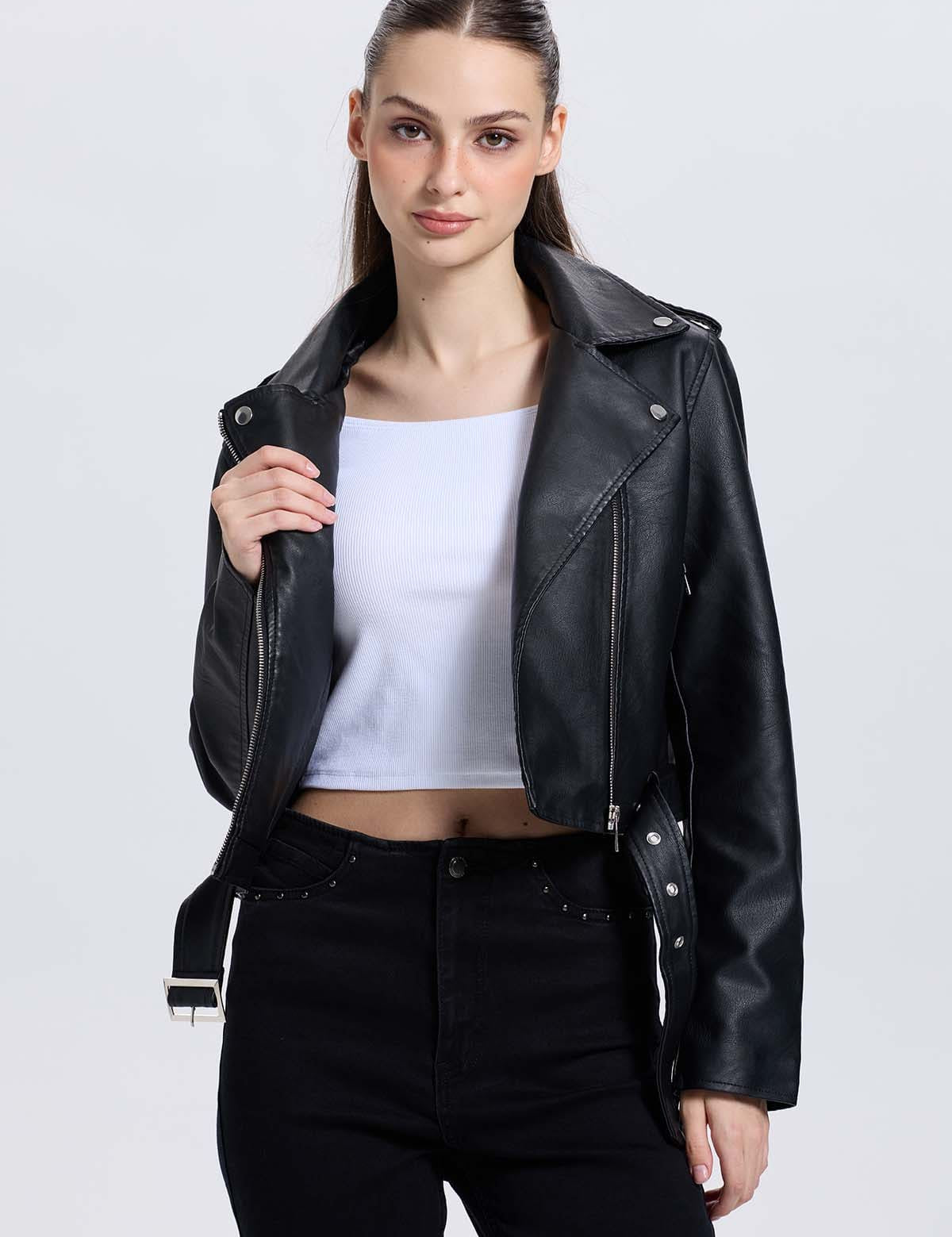 Chaqueta Mujer Biker Negro