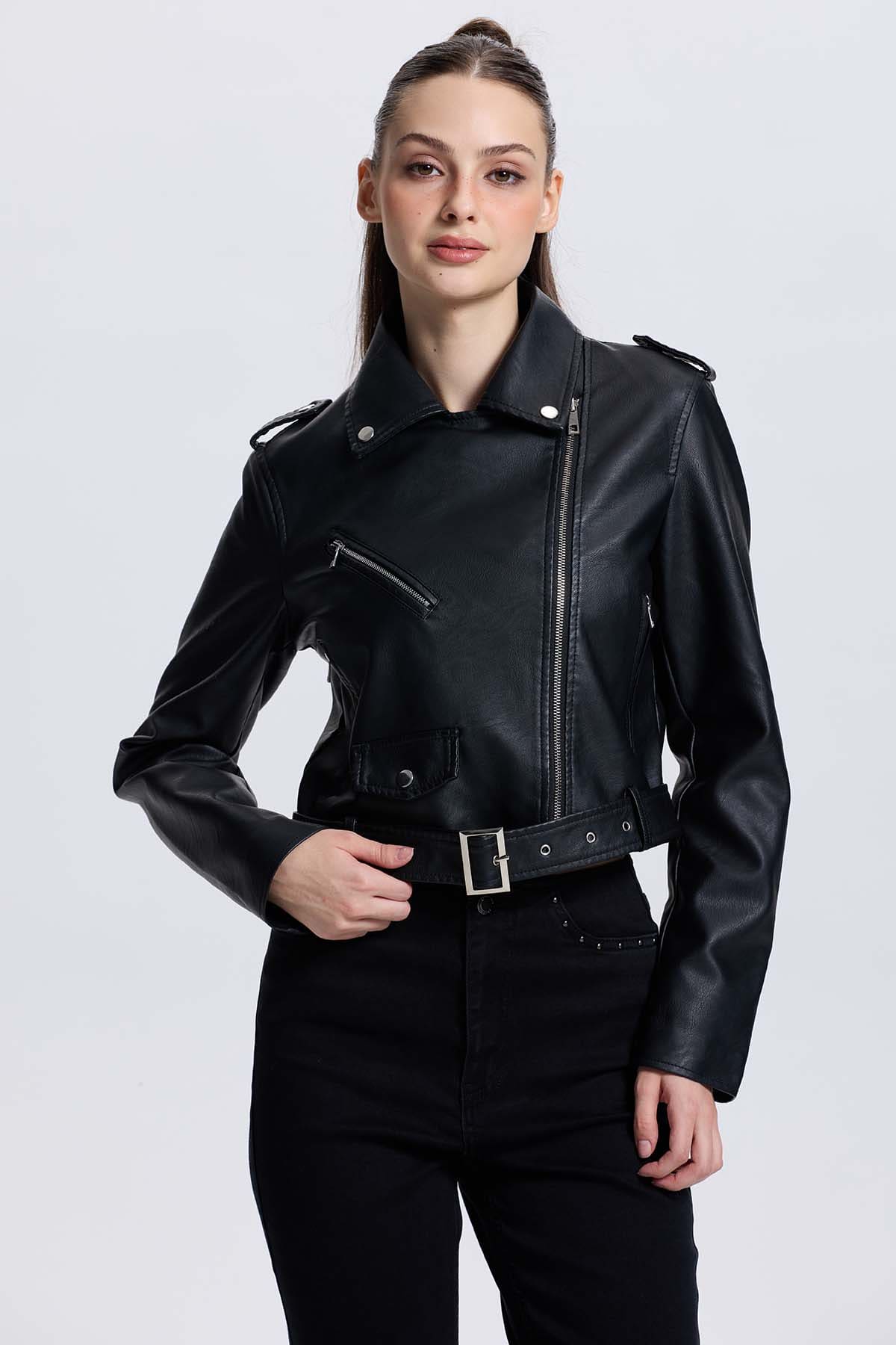Chaqueta Mujer Biker Negro