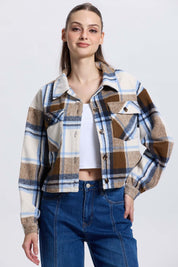 Chaqueta Mujer Sobrecamisa Café