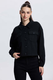 Chaqueta Mujer Overshirt Negro