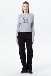 Polera Mujer Print College Gris