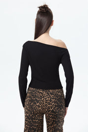Polera Mujer Asimétrica Hombro Negro Negro / XS