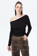 Polera Mujer Asimétrica Hombro Negro
