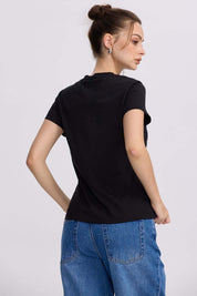 Polera Mujer Básica Print Negro Negro / XL