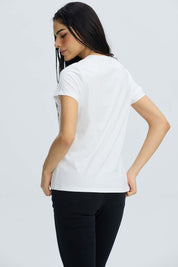 Polera Mujer Básica Print Crudo Blanco / XL
