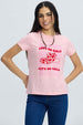 Polera Mujer Básica Print Palo Rosa Rosado / XL