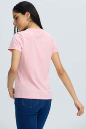 Polera Mujer Básica Print Palo Rosa Rosado / XL