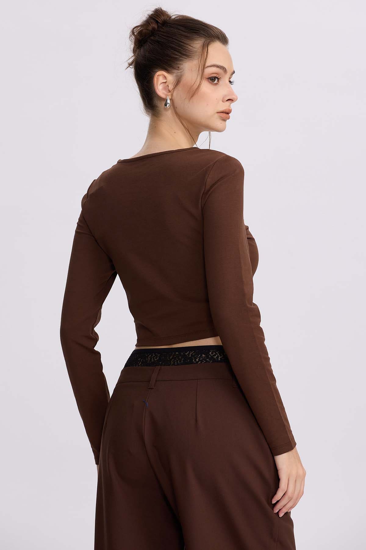 Polera Mujer Lisa Cafe
