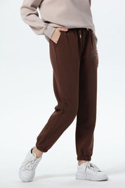 Pantalón Buzo Mujer Jogger Cafe
