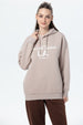 Polerón Mujer Oversize Print Beige