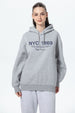 Polerón Mujer Oversize Print Gris Melange
