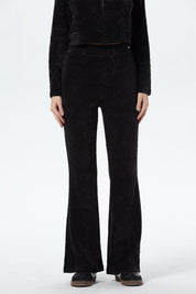 Pantalón Mujer Flare Chenille Negro