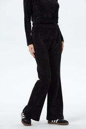 Pantalón Mujer Flare Chenille Negro