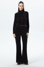 Pantalón Mujer Flare Chenille Negro