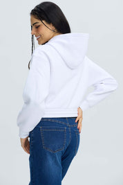 Polerón Mujer Zipper Crop Blanco Blanco / XL