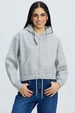 Polerón Mujer Zipper Crop Gris Melange Gris / XL