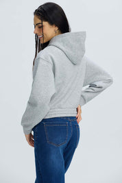 Polerón Mujer Zipper Crop Gris Melange Gris / XL