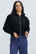 Polerón Mujer Zipper Crop Negro Negro / XL