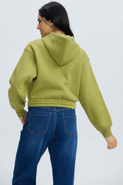 Polerón Mujer Zipper Crop Verde Verde / XL