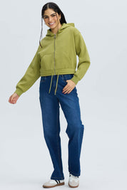 Polerón Mujer Zipper Crop Verde Verde / XL
