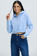 Polerón Mujer Medio Zipper Crop Celeste Azul / XL