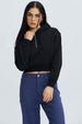 Polerón Mujer Medio Zipper Crop Negro Negro / XL