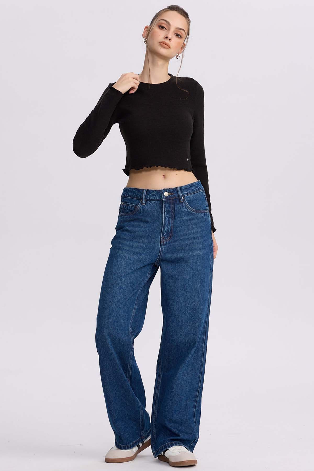 Sweater Mujer Crop Negro