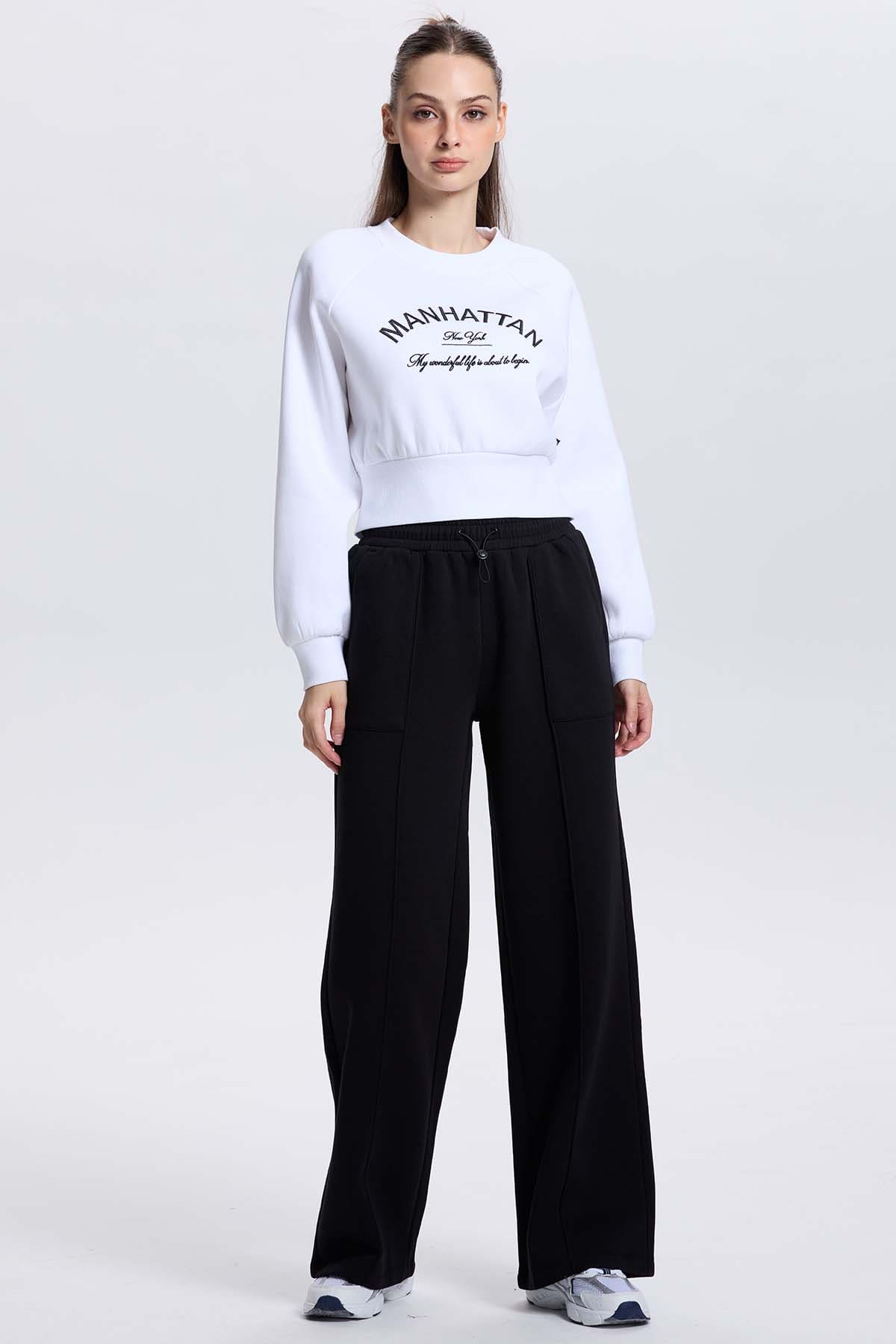 Ropa Juvenil Buzos Largos De Moda Pantalón Buzo Mujer Wide Leg